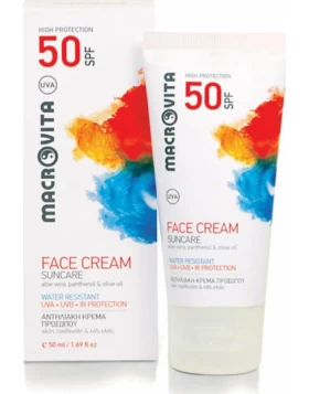 Macrovita Cream Αδιάβροχη Αντηλιακή Κρέμα Προσώπου SPF50 50ml