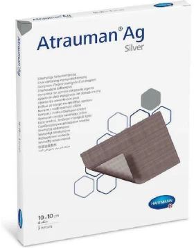 Hartmann Atrauman  Ag Αντιβακτηριδιακό Επίθεμα με Άργυρο. 5x5cm. 10 Τεμάχια.(499571)