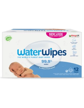 WaterWipes Μωρομάντηλα με 99% Νερό, χωρίς Άρωμα, Οινόπνευμα & Parabens 12x60τμχ