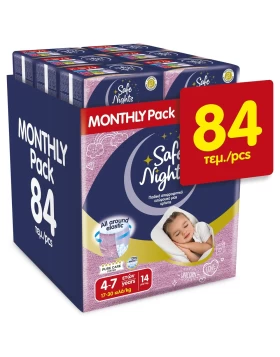 Babylino Safe Nights Kids Pants Girl 4-7years 17-30kg Παιδικό Απορροφητικό Εσώρουχο Μίας Χρήσης για 