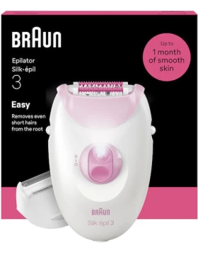 Braun SE3-031/N Silk Epil 3 Αποτριχωτική Μηχανή Epilator με 2 ταχύτητες, κεφαλή ξυριστικής μηχανής κ
