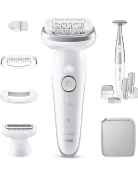 Braun Silk Epil 9 Wet&Dry SES9-241/N Αποτριχωτική Μηχανή Epilator  με 2 ταχύτητες και 10 εξαρτήματα