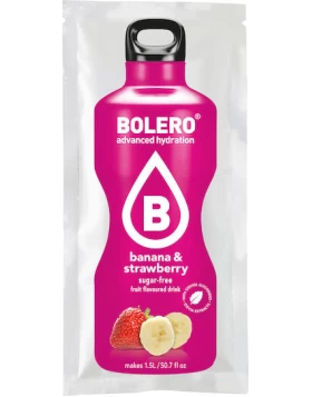 Bolero Χυμός σε Σκόνη  Για 1.5L Νερό Φράουλα / Μπανάνα Χωρίς Ζάχαρη 9gr