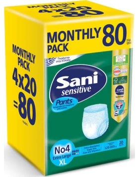 Sani Sensitive Πάνες Βρακάκι Ακράτειας XLarge 4x20τμχ