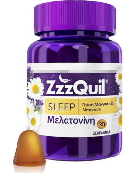 ZzzQuil Sleep Συμπλήρωμα Διατροφής με Μελατονίνη και γεύση Μάνγκο Μπανάνα, 30 ζελεδάκια