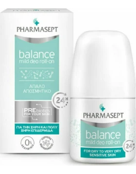 Pharmasept Balance Mild Deo Roll-On Αποσμητικό Κρεμώδους Υφής για Ευαίσθητες και Ξηρές Επιδερμίδες μ