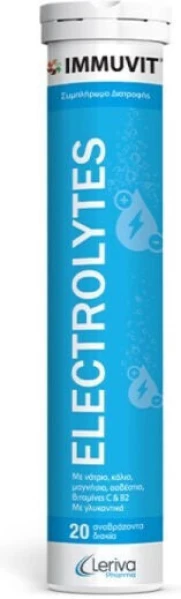 Leriva Pharma Immuvit Electrolytes Λεμόνι 20 αναβράζοντα δισκία