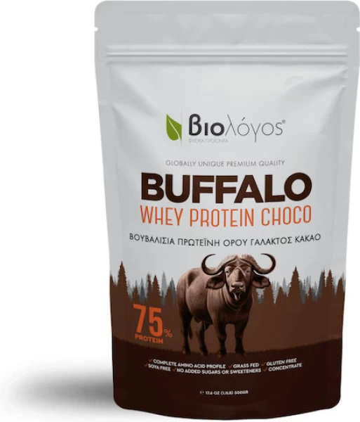 Βιολόγος Buffalo Whey Protein Choco Βουβαλίσια Πρωτεΐνη Ορού Γάλακτος με Κακάο, 500g